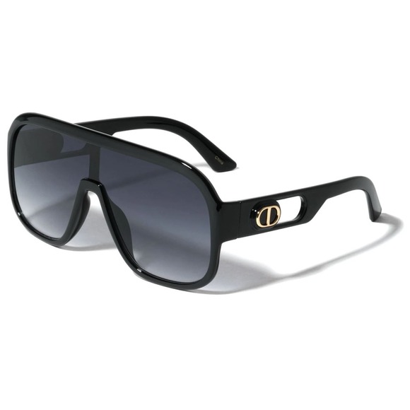 Sunglasses Fashion Designer Oversized Black Lens Trendy Shades Elegant Luxury‎ - Picture 1 of 1